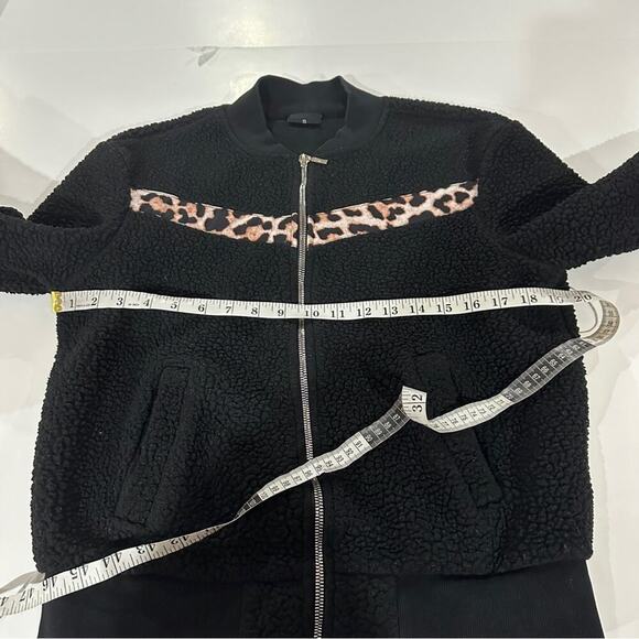 Zyia Active Leopard Flying V‎ Teddy Fleece Full Zip High Pile Jacket Size S - Picture 9 of 10